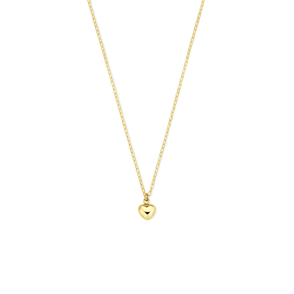 Gouden ketting met een hartje als hanger, 14k, lengte 40-42 cm.