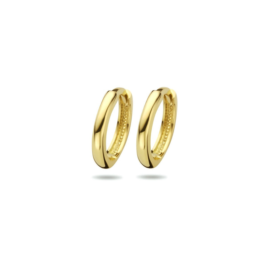 9k Geelkleurige klapoorringen 2 mm