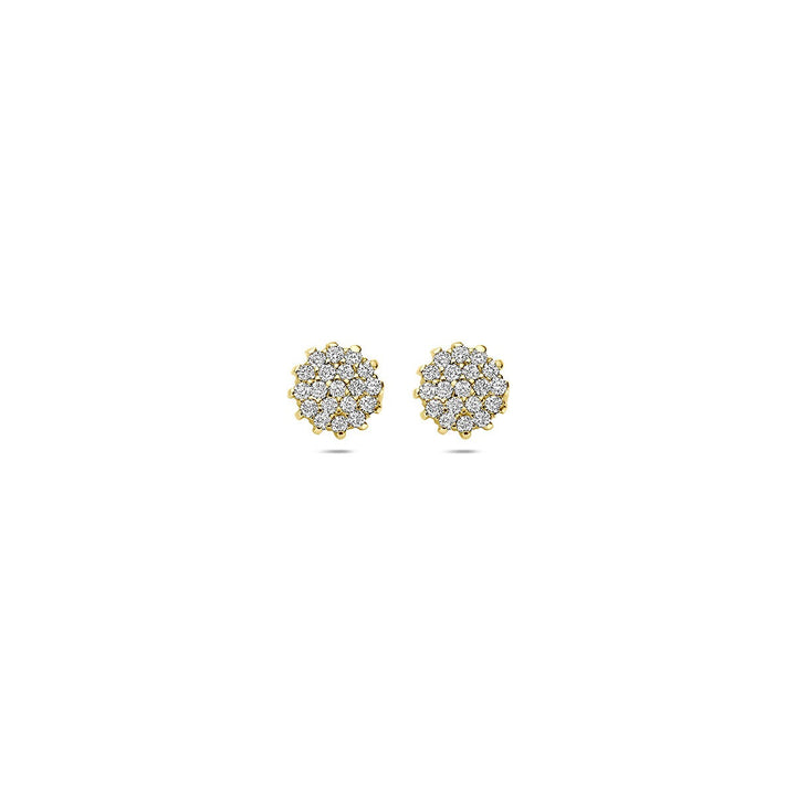 14k Geelgouden oorknoppen met lab grown diamant