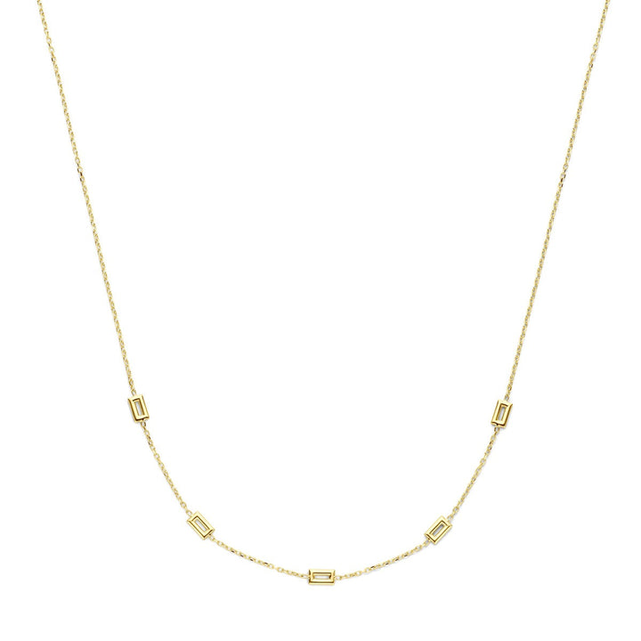 14k Geelgouden dames ketting met fijne schakels – 43 cm