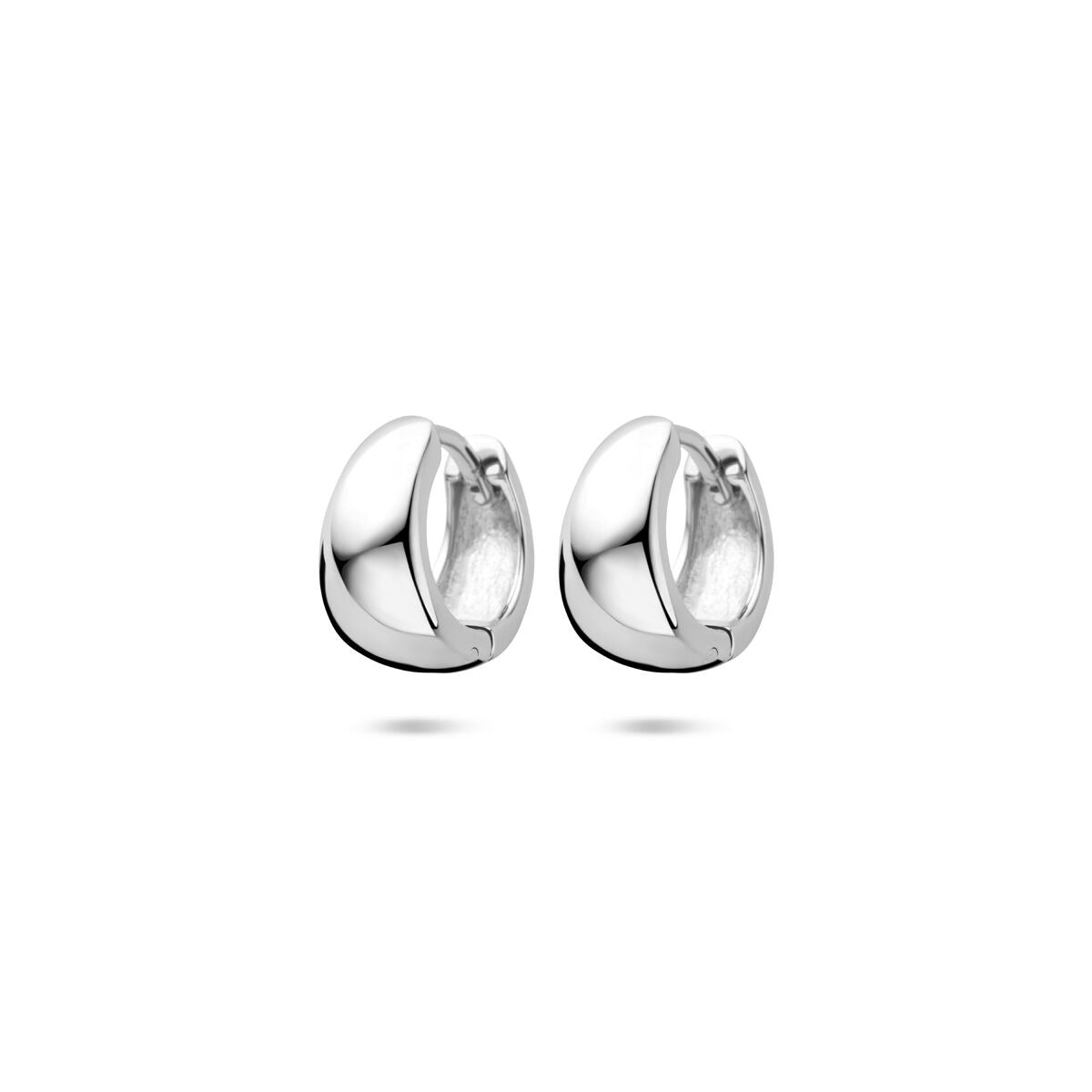 Gerhodineerde zilveren klapoorringen met een gladde, ronde vorm van 11 mm.