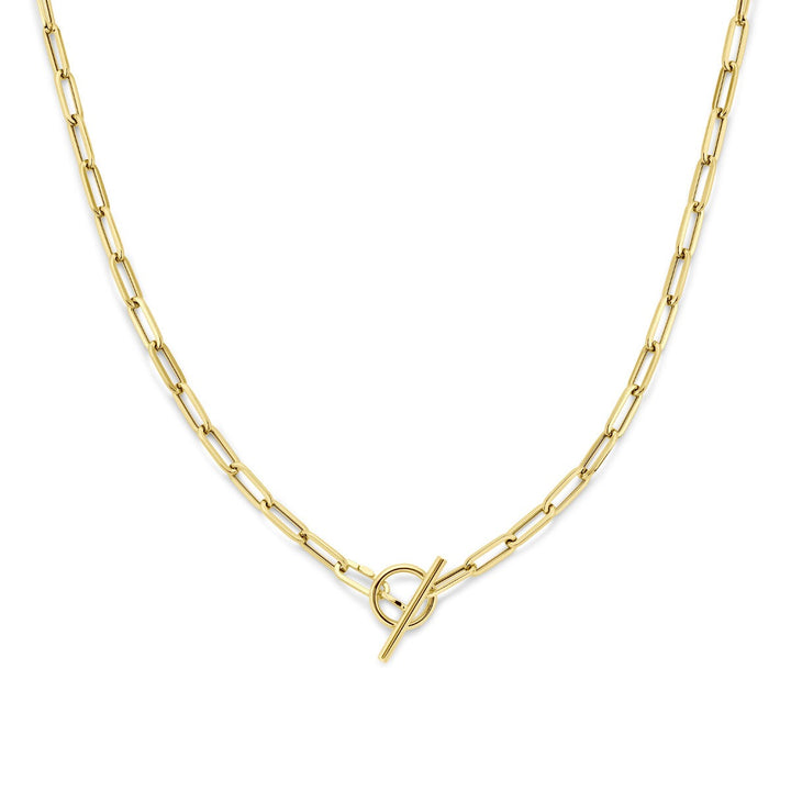 14k Geelgouden dames collier met kapittelslot – anker schakel