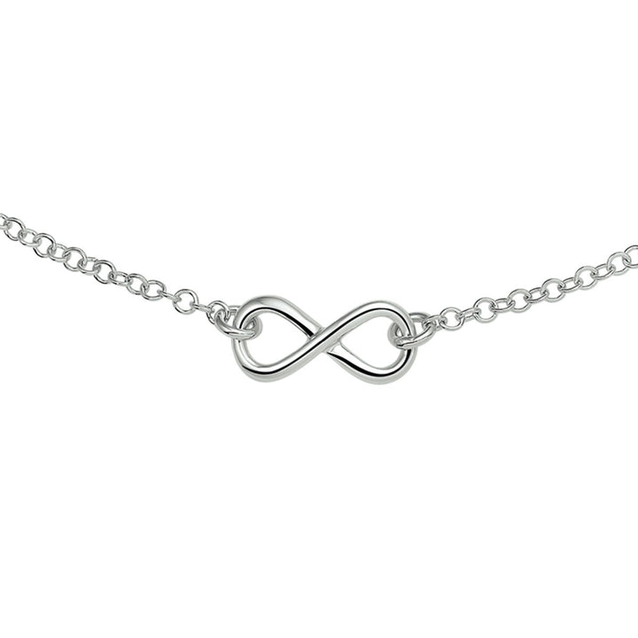 Zilveren collier met infinityteken – gerhodineerd 925 zilver (set)