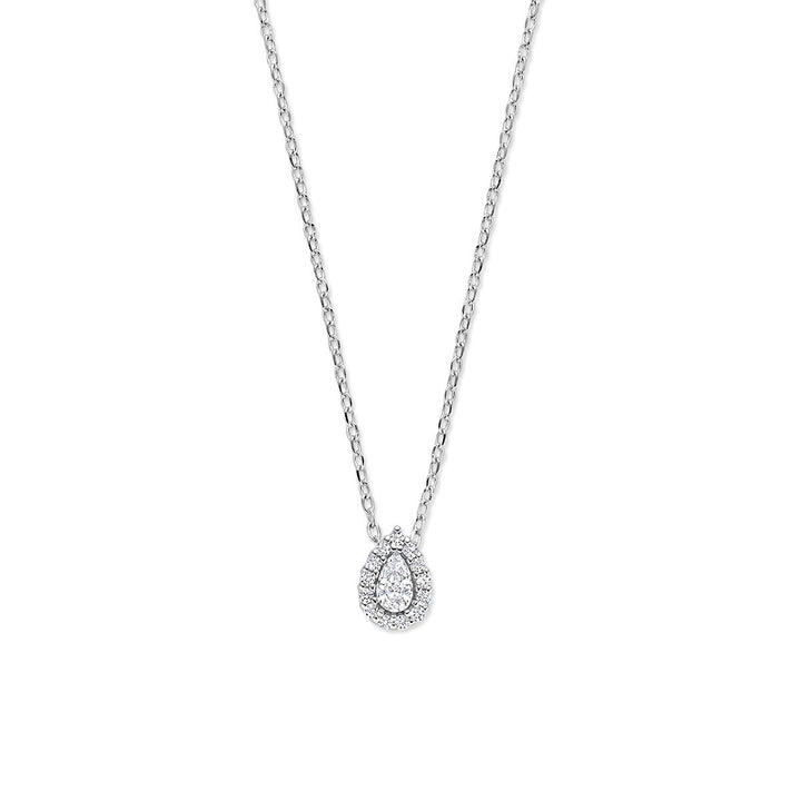 Zilveren ketting met zirkonia – gerhodineerd 925 zilver