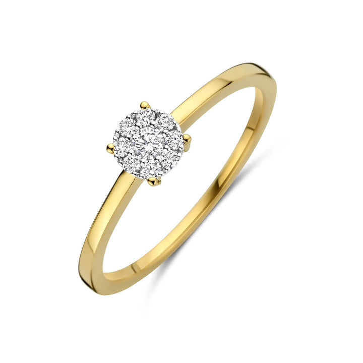 14k Bicolor dames ring met diamant – 0.13 ct