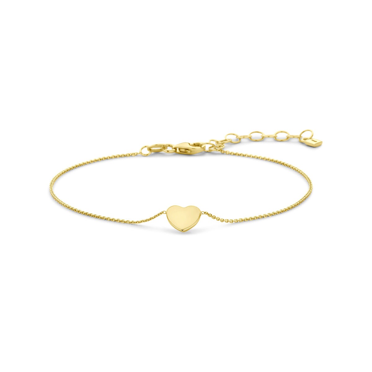 9k Geelgouden damesarmband met hartje