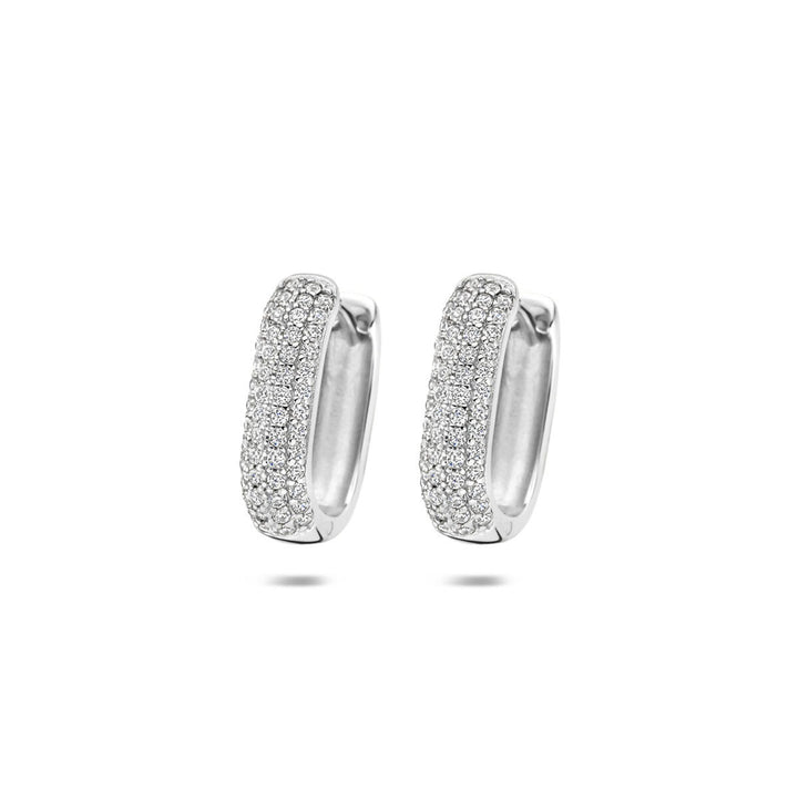 Gerhodineerd 925 zilveren oorringen met zirkonia