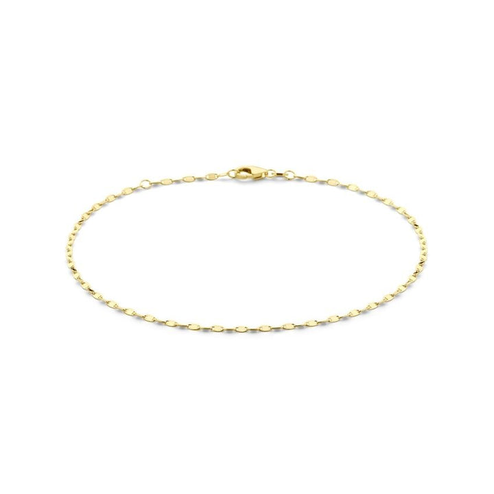 Gouden enkelbandje dames – 14k geelgoud, 2 mm schakels