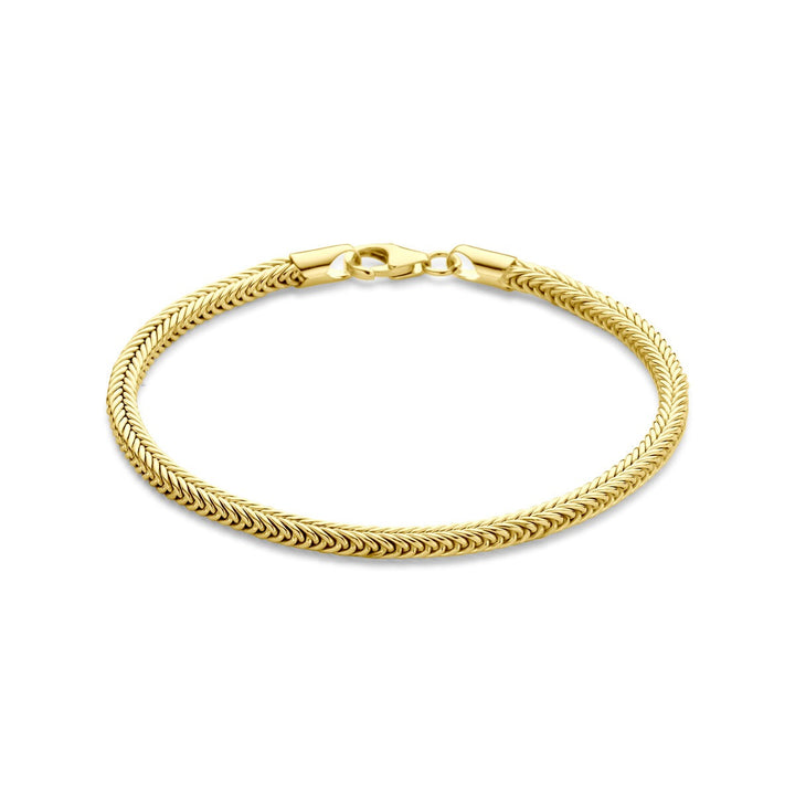 14k Geelgouden dames armband met zilverkern