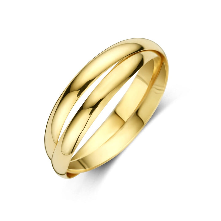 14k Geelgouden dames ring met dubbele band – 2 x 2,3 mm