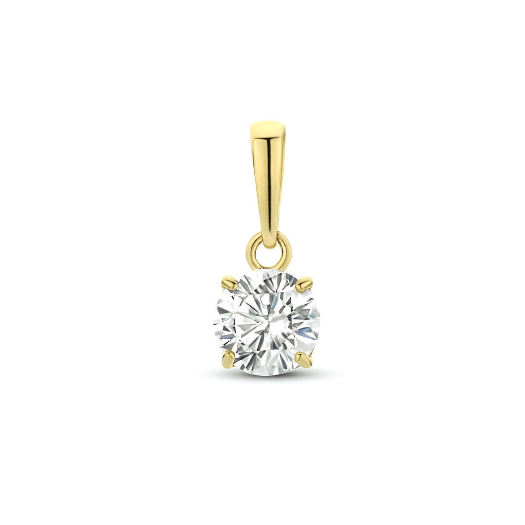 9k Geelgouden hanger met zirkonia