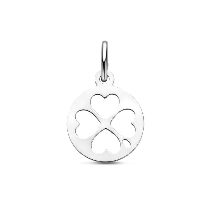 Zilveren hanger gerhodineerd 925 met klavertje – 19 mm