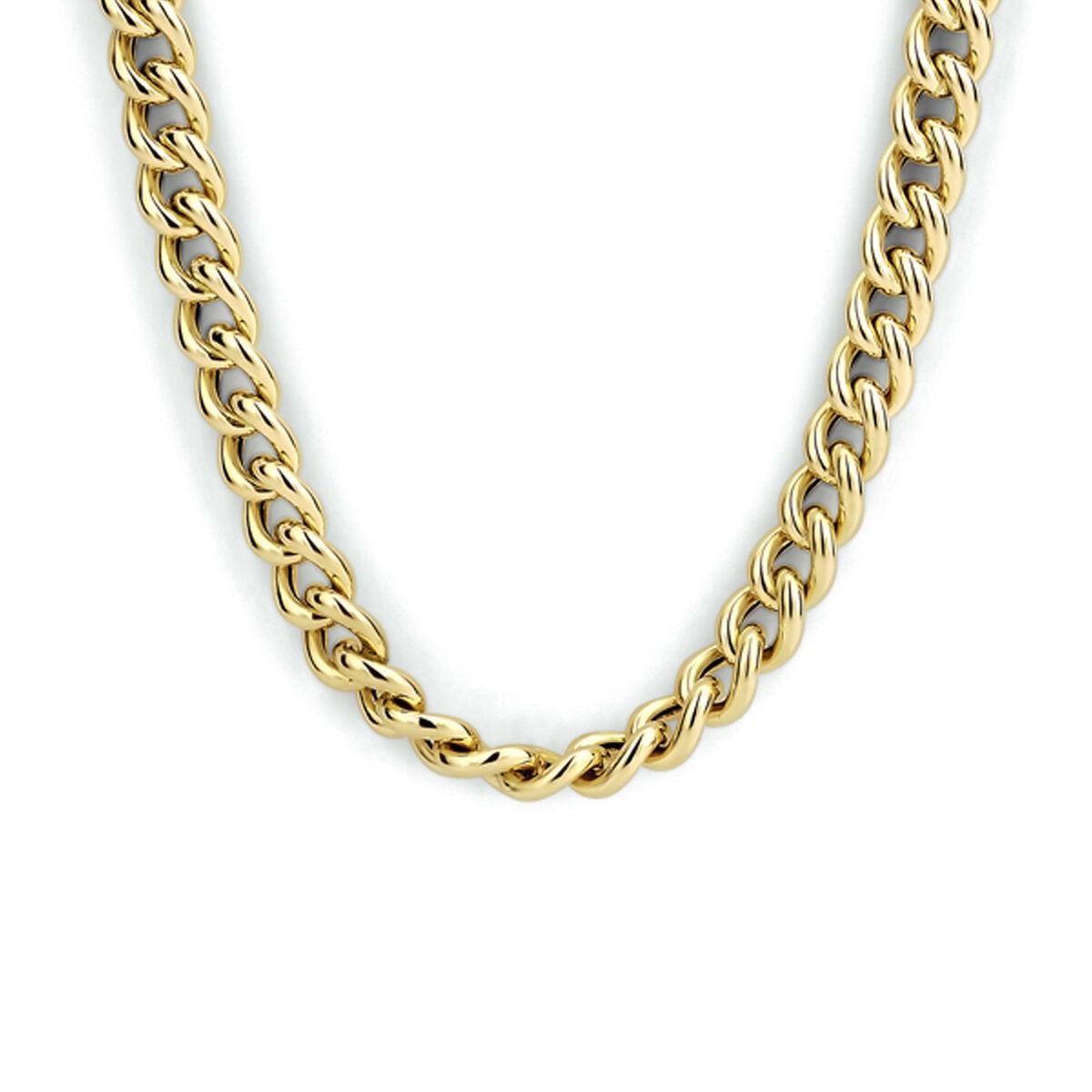 Gourmet ketting van 14k geelgoud met een breedte van 5.2mm en een glanzende afwerking.