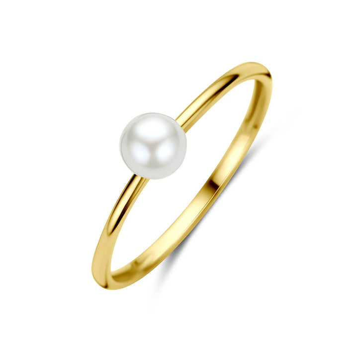 14k Geelgouden ring met parel