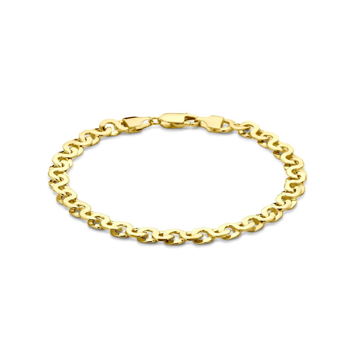 Gouden heren armband 14k met schakelbreedte van 6.5 mm – 21 cm