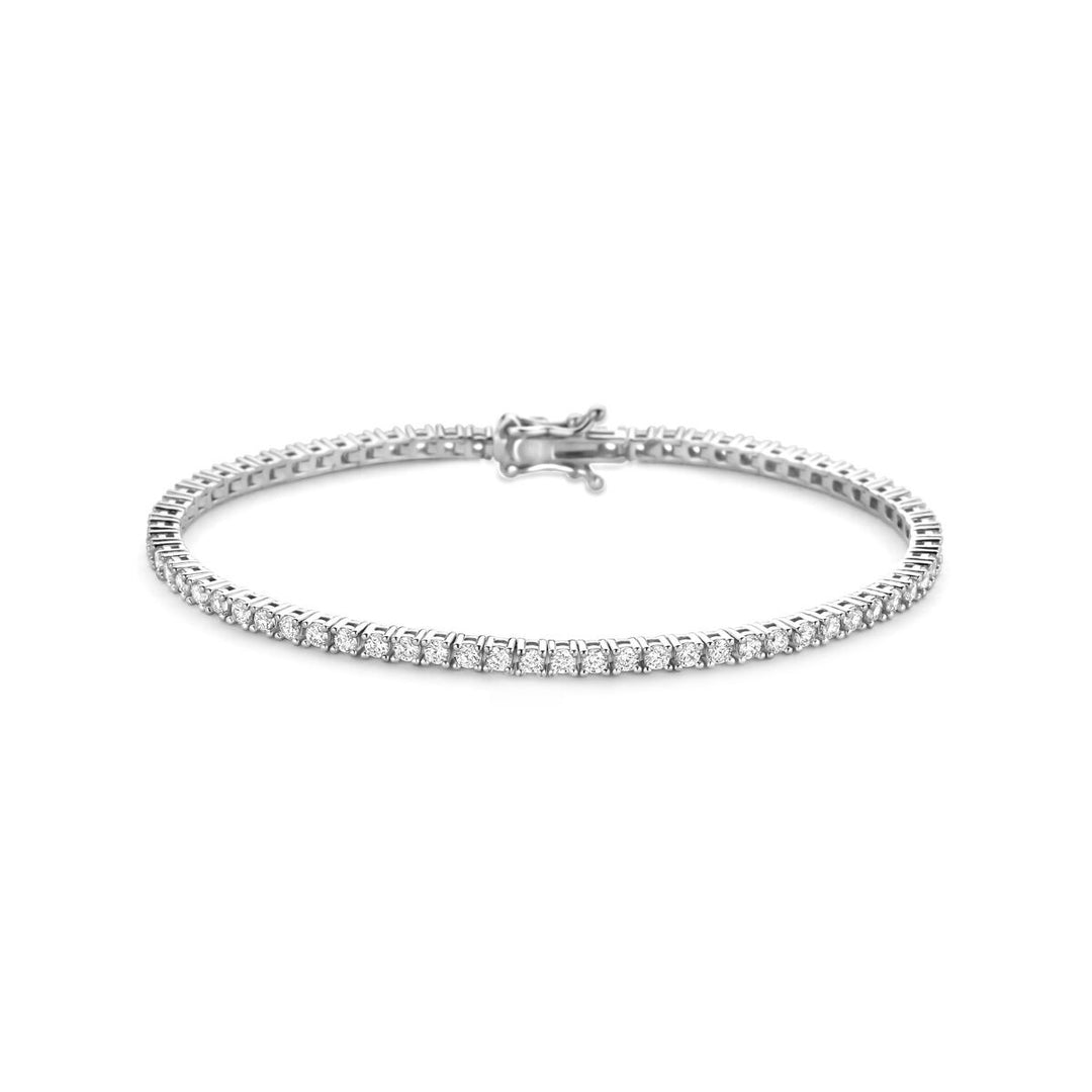 Zilveren armband met zirkonia – gerhodineerd 925 zilver