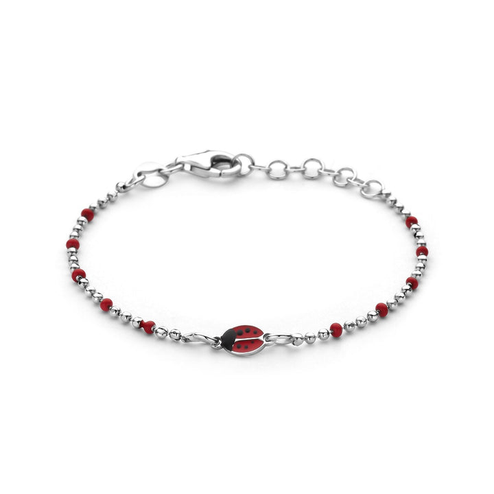 Zilveren kinderarmband lieveheersbeestjes – gerhodineerd 925 zilver 13 + 3 cm