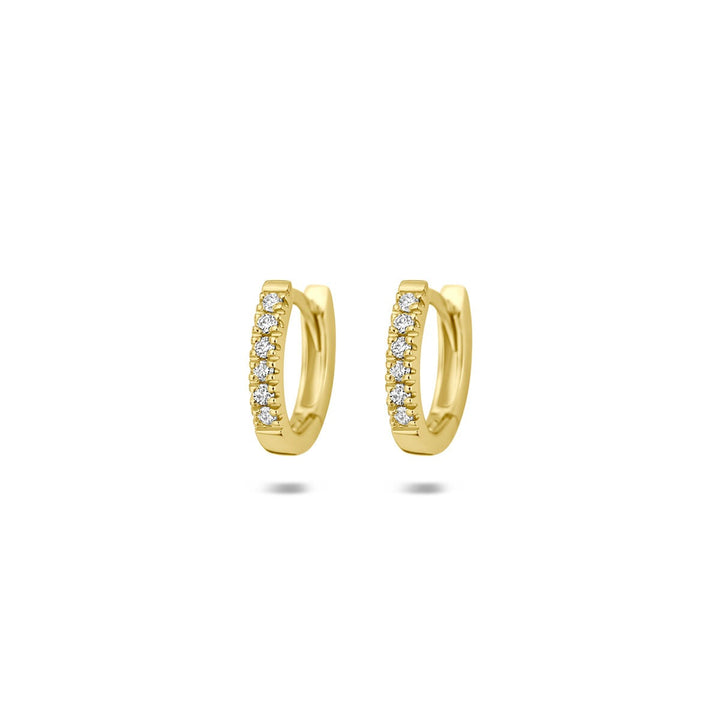 14k Geelgouden klapoorringen met lab grown diamant
