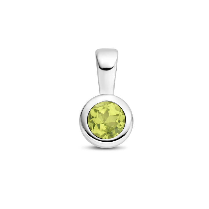 pendant with birthstone silver rhodium plated