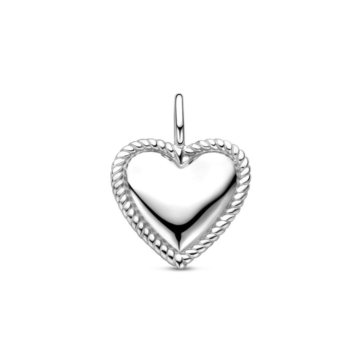 Zilveren hanger met hartje – Gerhodineerd dames sieraad 19,5 mm