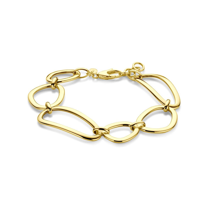 Gouden dames armband 14k met brede schakel