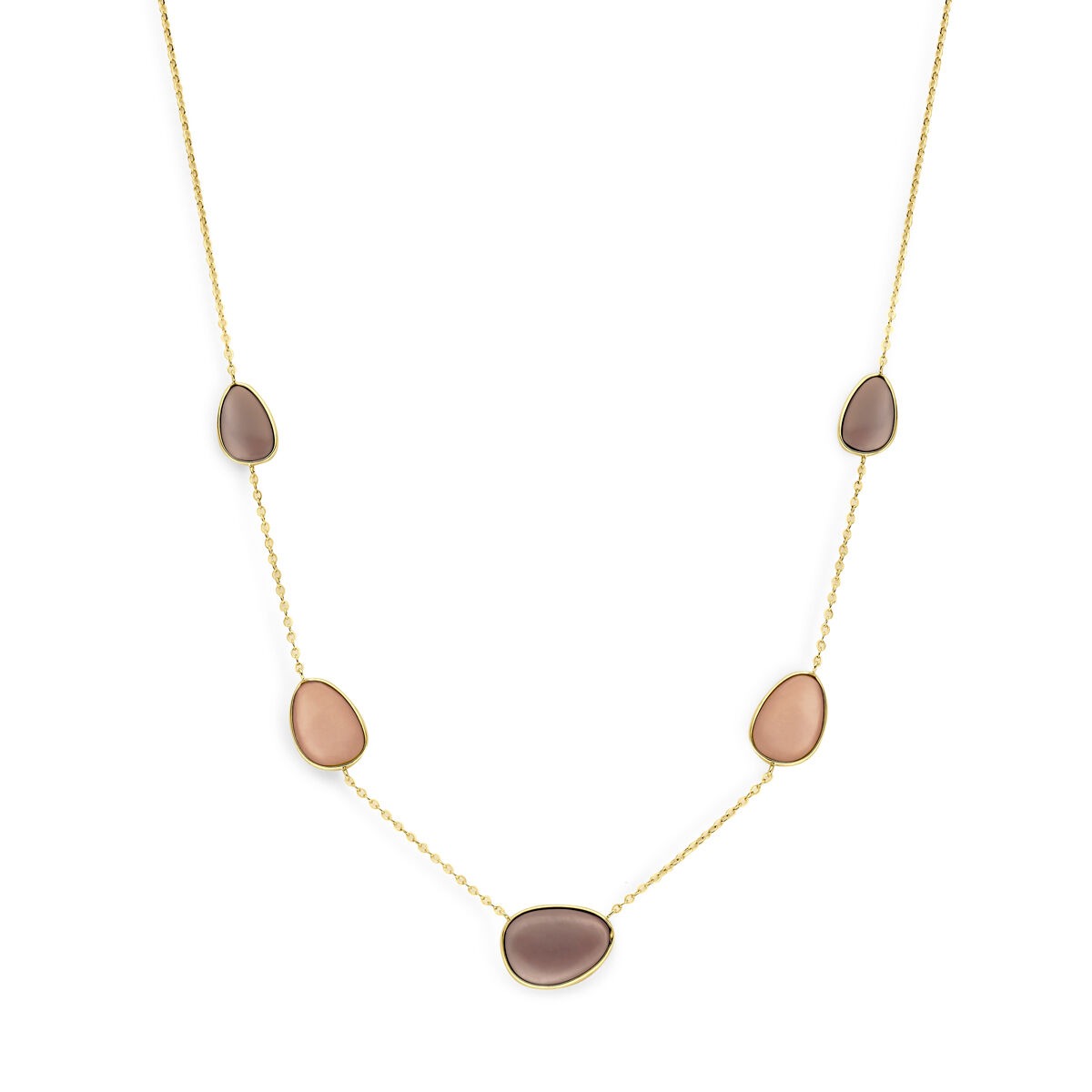 14k Geelgouden collier met maansteen