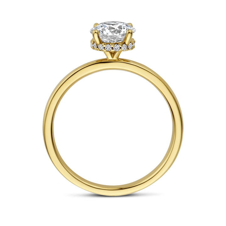14k Geelgouden ring met lab grown diamant 1.07ct