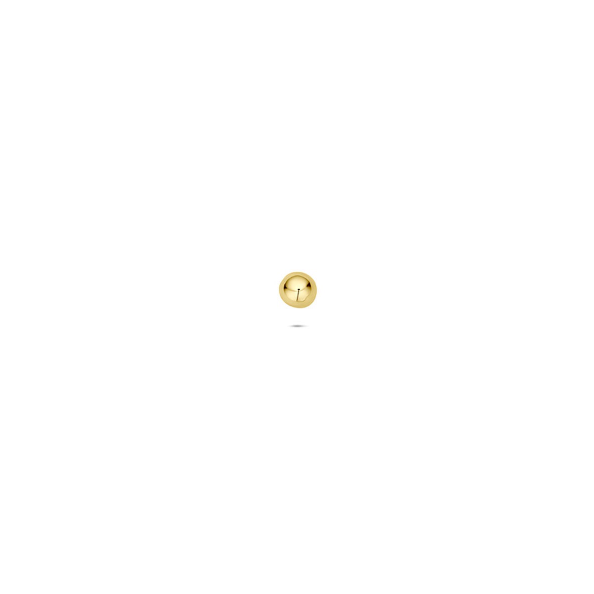 Flat back piercing bol van 2 mm in 14K geelgoud met een glanzende afwerking.