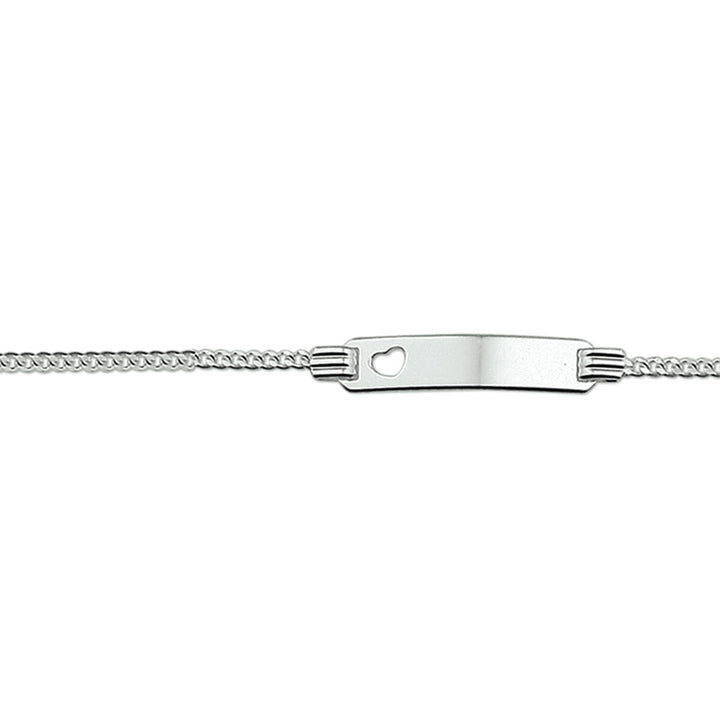 Gerhodineerde zilveren kinder graveerarmband met hart