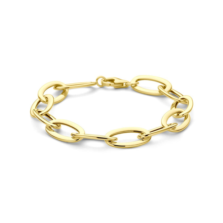 Gouden armband 14k anker schakel met karabijnsluiting