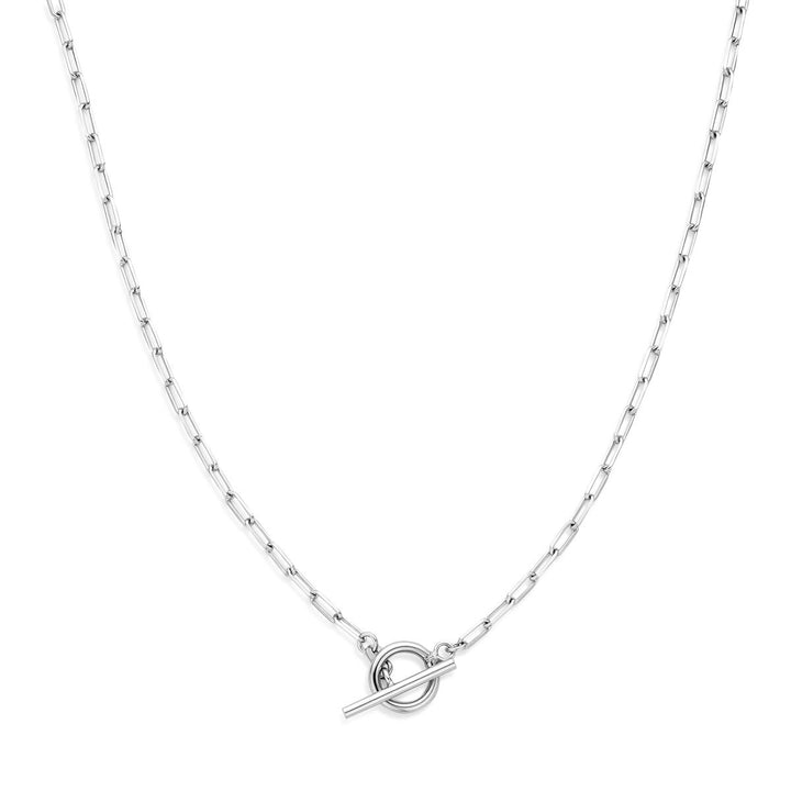 Gerhodineerd 925 zilveren collier met kapittelslot