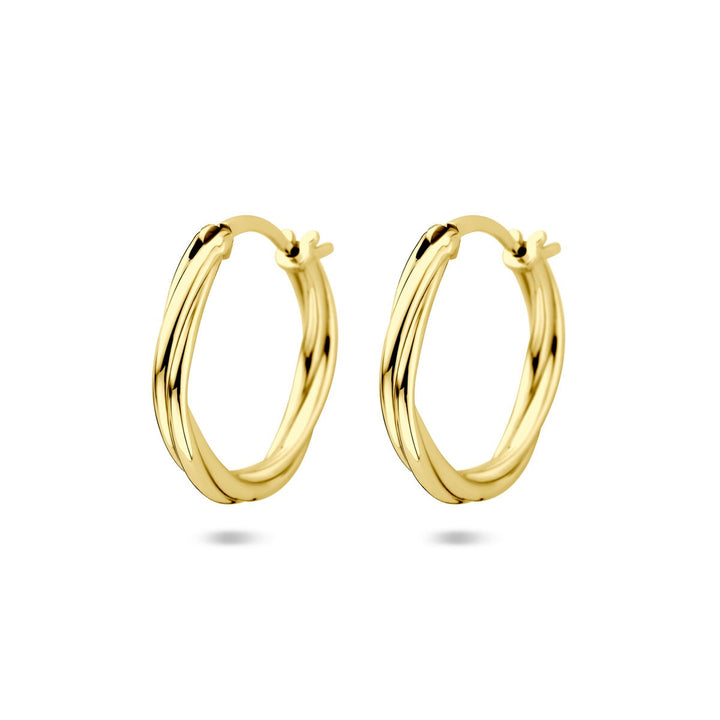 Vergulde zilveren oorringen dames – gedraaid ontwerp