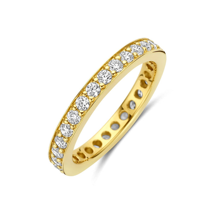 Verguld 925 zilveren ring met zirkonia 2.9 mm