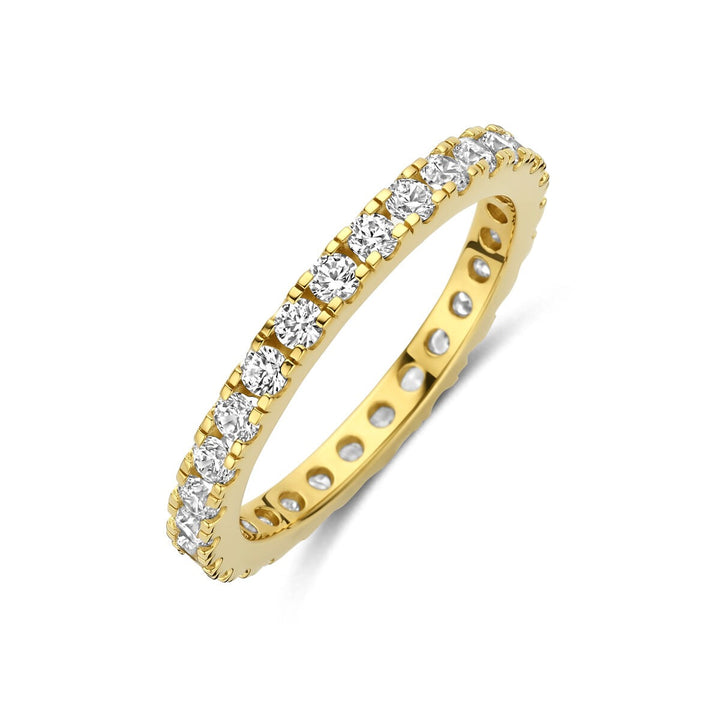 Verguld 925 zilveren ring met zirkonia 2.2 mm