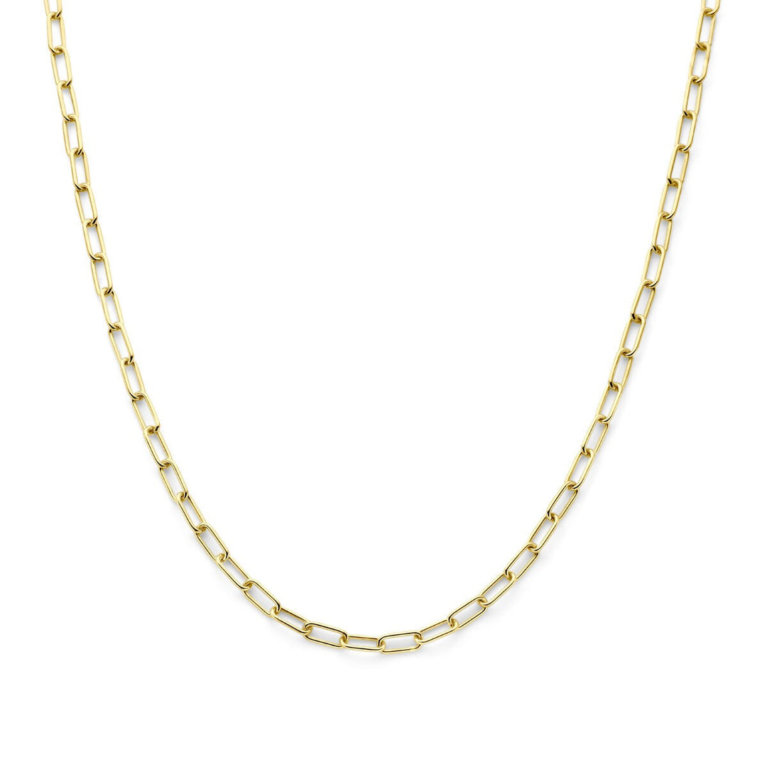 9k Geelgouden anker collier met zilveren kern