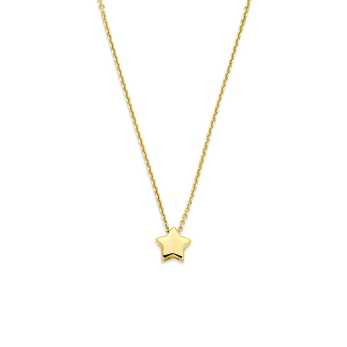 Geelgouden ketting met een stervormige hanger.
