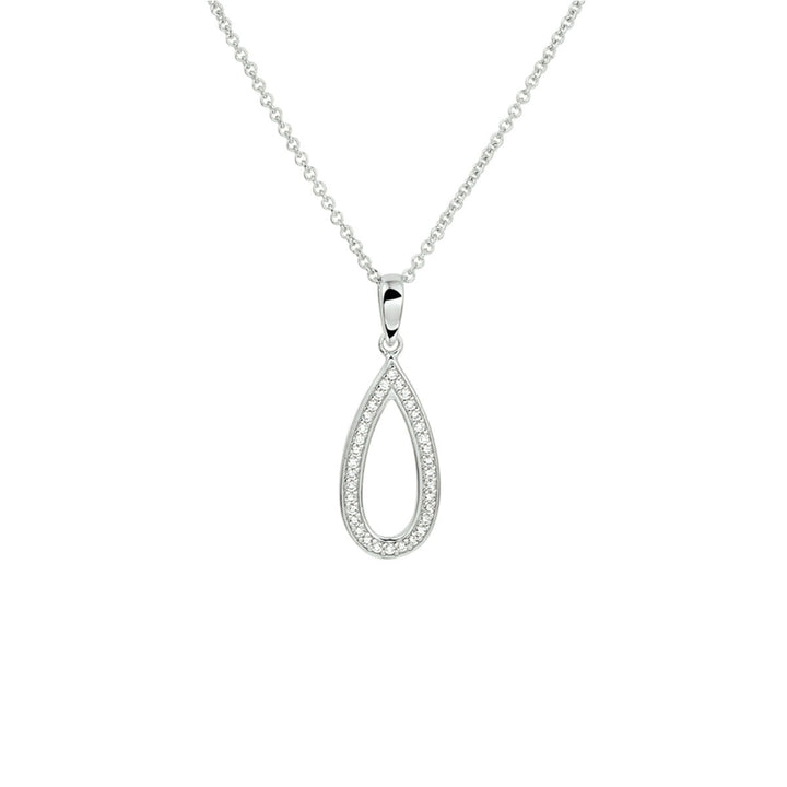 necklace zirconia 42 + 3 cm silver rhodium plated