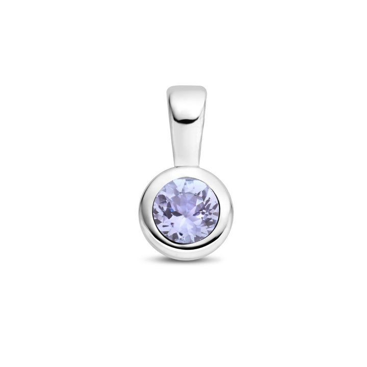 pendant with birthstone silver rhodium plated