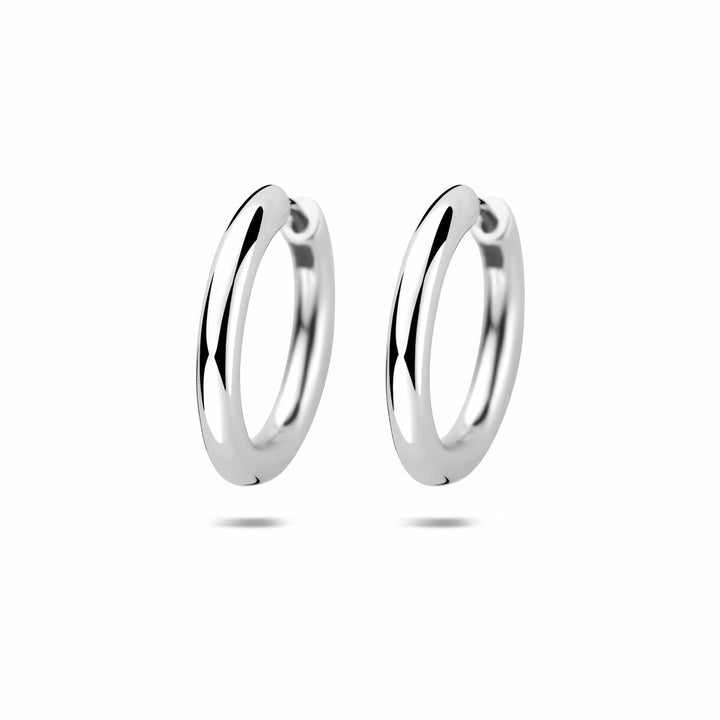 Zilveren klapoorringen gerhodineerd – slanke dames oorringen met verfijnde afwerking