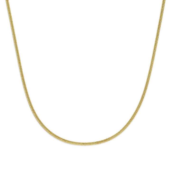 14k geelgouden gourmette collier met zilveren kern – 45cm