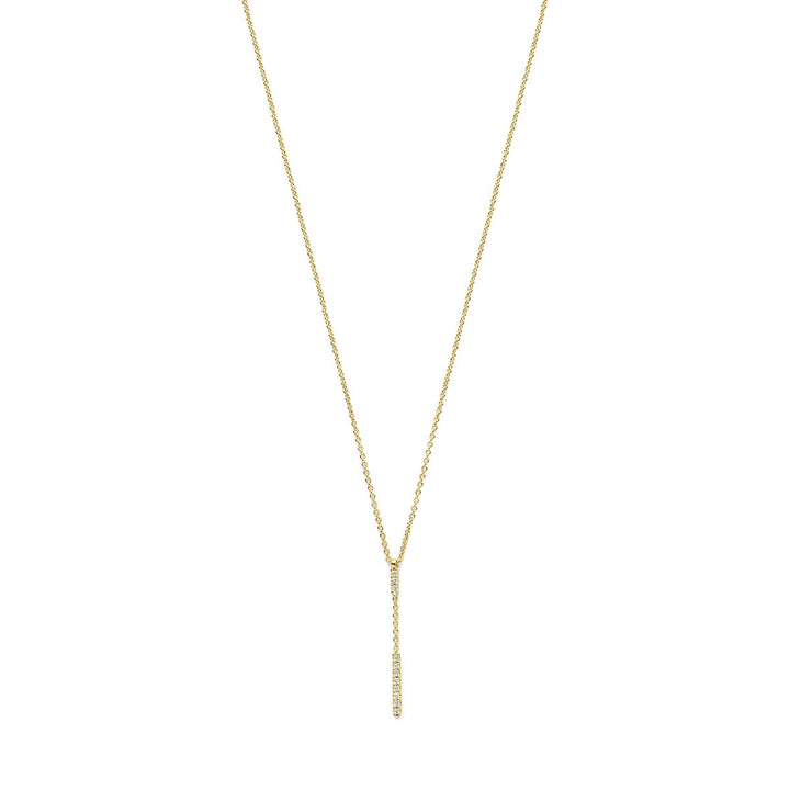 14k Geelgouden y-collier met diamant