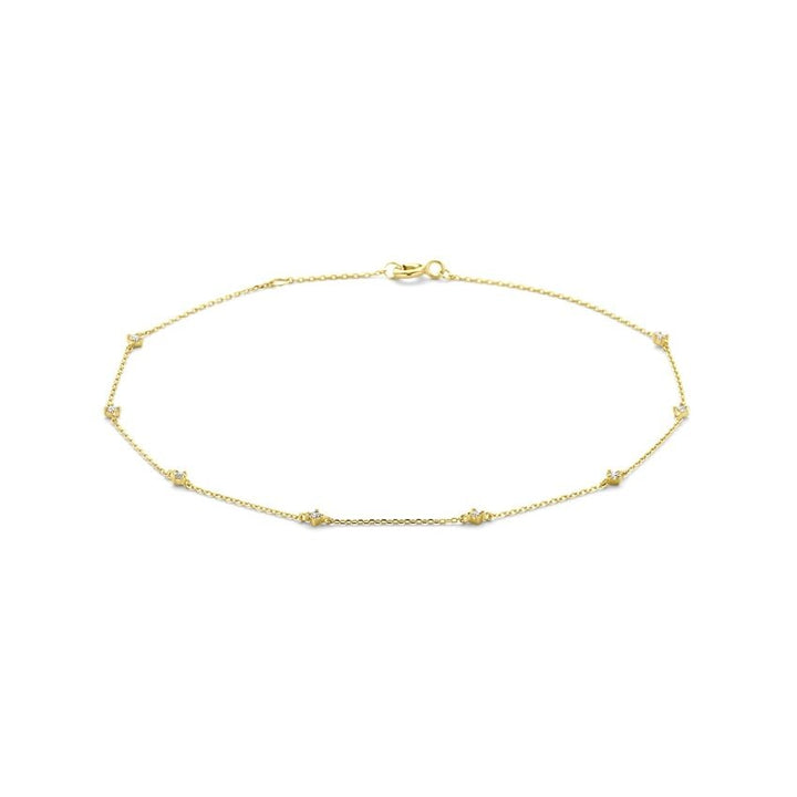14k Geelgouden Enkelbandje met Zirkonia