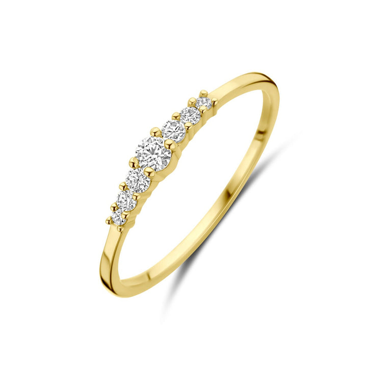 9k Geelgouden ring met zirkonia