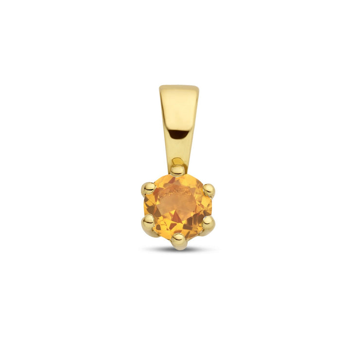 14k geelgouden hanger met citrien – geboorte sieraad