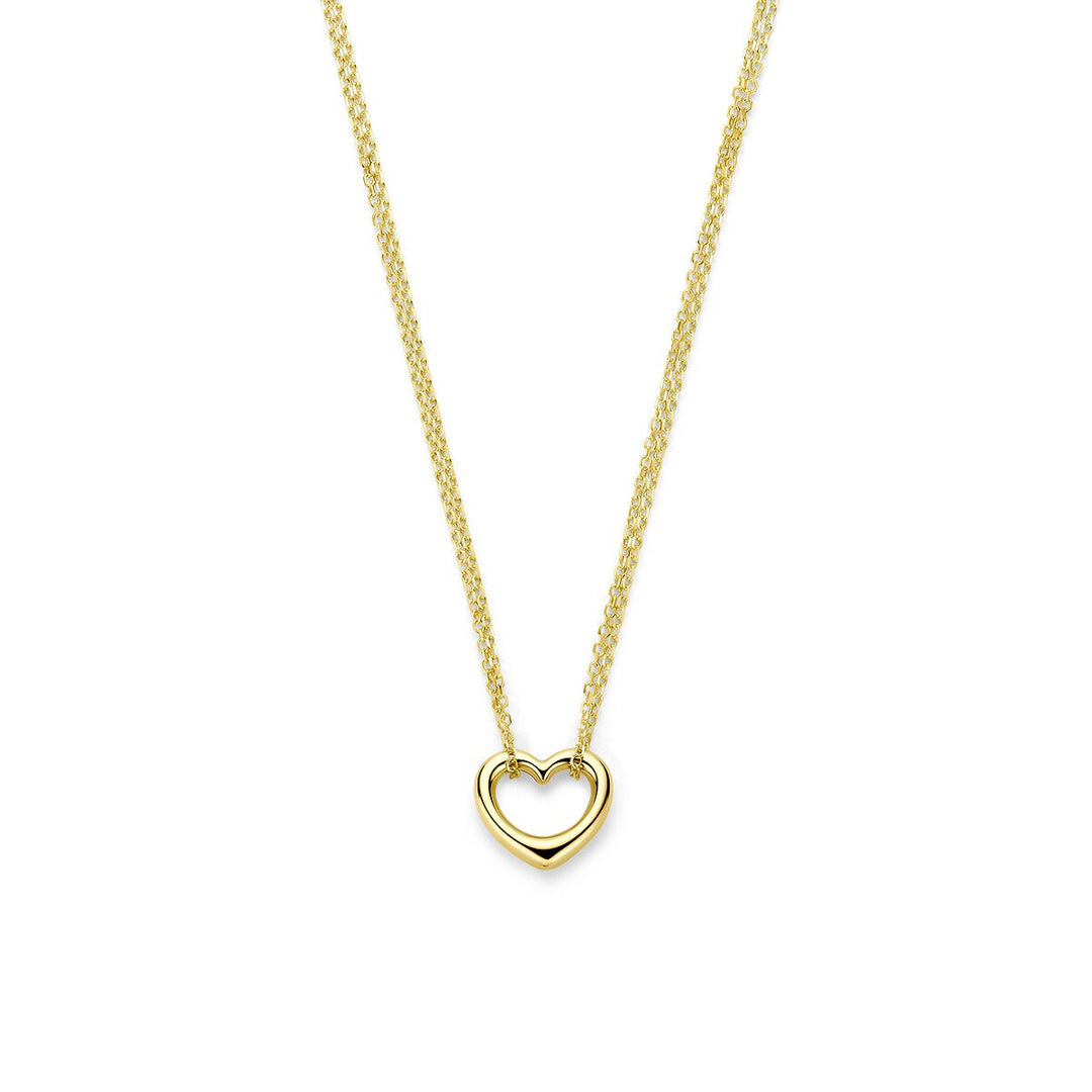 9k Geelgouden collier met hartje
