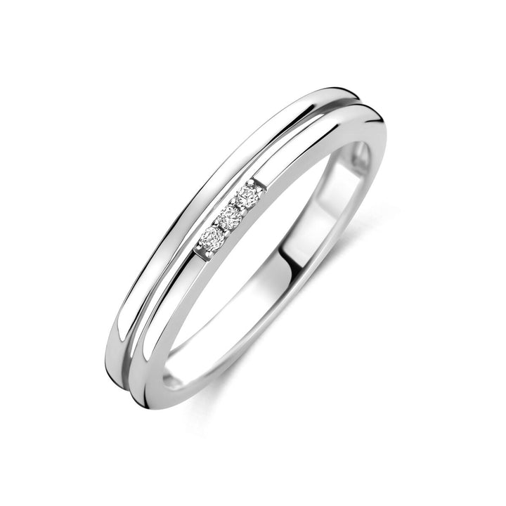 Zilveren ring met zirkonia – gerhodineerd 925 zilver