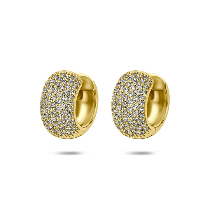 14k Geelgouden klapoorringen met lab grown diamant