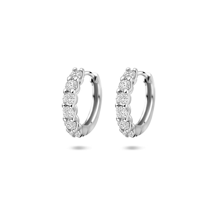 Zilveren klapoorringen met zirkonia 14,5 mm