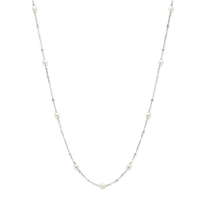Gerhodineerd 925 zilveren collier met parels