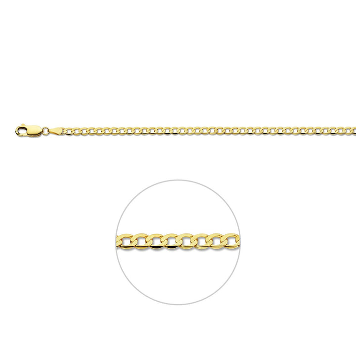 9k Geelgouden Gourmet Armband 3.3 mm